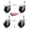 Service Caster 4 Inch Phenolic Swivel 12mm Threaded Stem Caster Total Lock Brake SCC, 2PK SCC-TSTTL20S414-PHS-M1215-2-S-2 - alternate 1